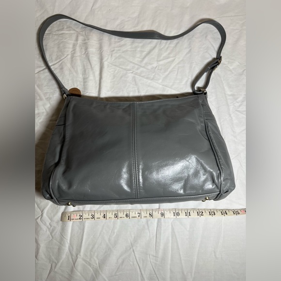 SAS Vintage Genuine Leather Grey Shoulder Bag Zip Closure Grey Hardware - Picture 3 of 7